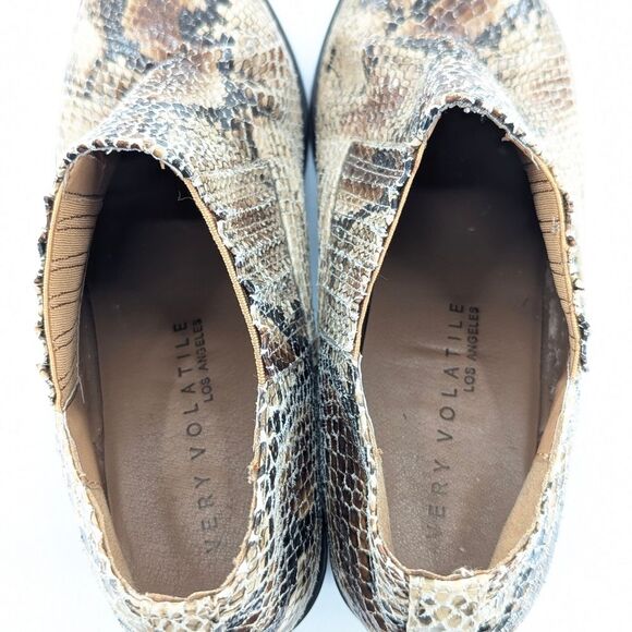 Very Volatile Los Angeles Snake Skin Pattern 2” Heel Ankle Booties Size 6.5 - Picture 7 of 9